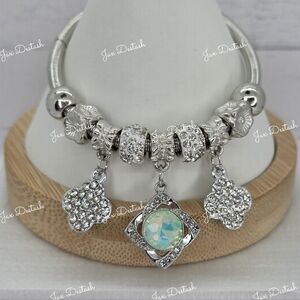 Silver Plated Clover Charm Bracelet BR236